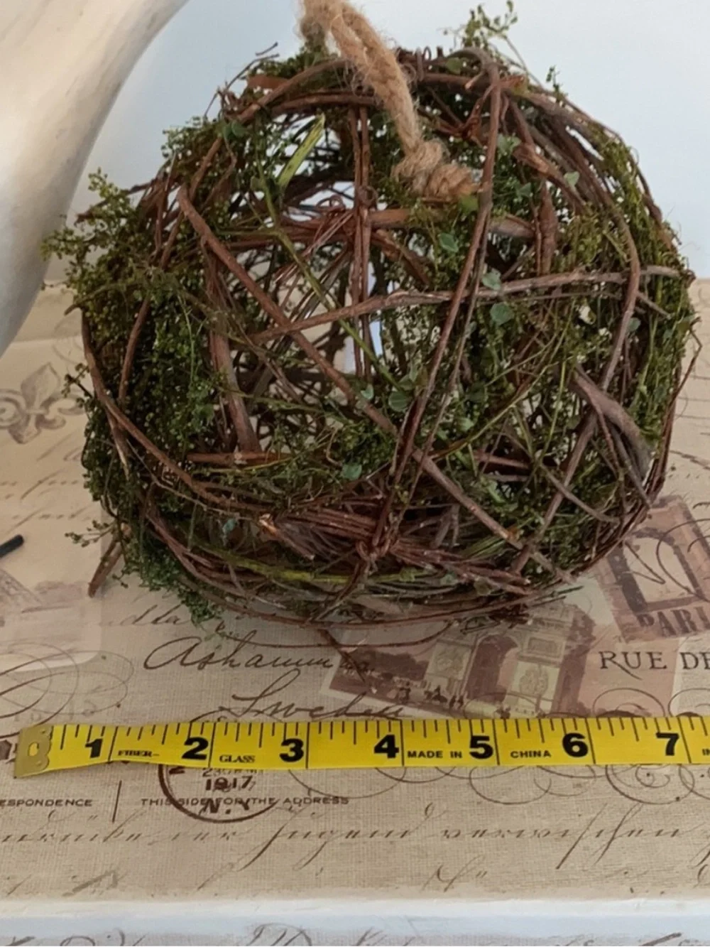 Natural Moss and Twig Decorative Spheres - Green & Brown